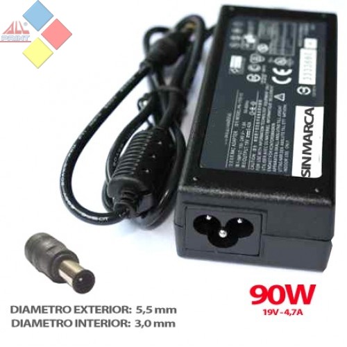 CARGADOR PORTATIL Nº13 SAMSUNG "HIGH QUALITY" 19V 4.74A 90W CONECTOR 5.5 X 3.0 CON CABLE TREBOL